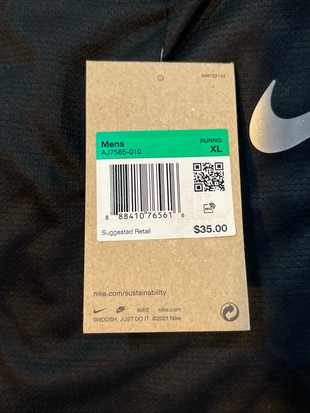 Mens XL Nike Dri-FIT Miler Running Short Sleeve Shirt Black Mesh New AJ7565-010 - Picture 13 of 14